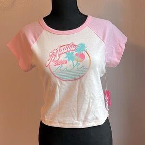 Forever 21 x Barbie Malibú Cropped Baby Tee